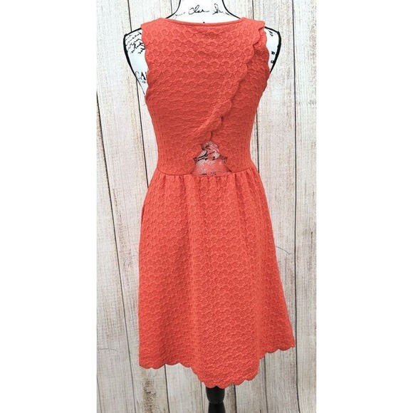 Anthropologie Maeve Coral Caye Scalloped Dress Womens‎ Size XS NWT Sleeveless - Picture 4 of 11